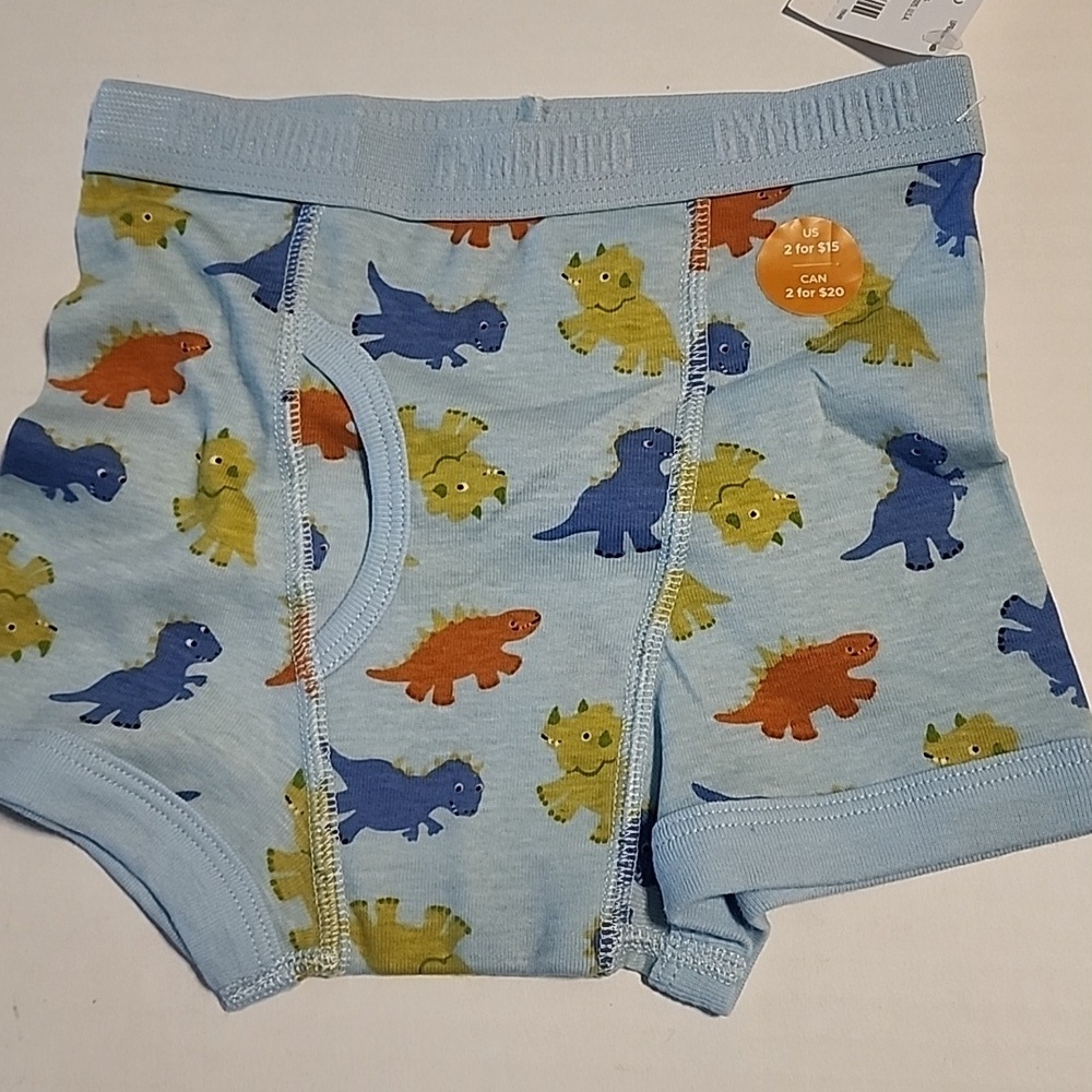 Gymboree Sz 3-4 Boy Dinosaur Print Boxer Briefs Light Blue